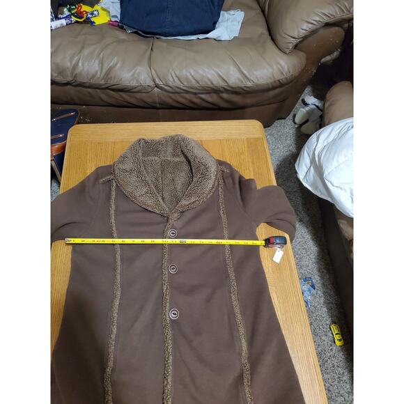 EDDIE BAUER SHERPA FAUX SHEARLING REVERSIBLE COAT SOFT BROWN TRENCH SOFT XL - Picture 7 of 16
